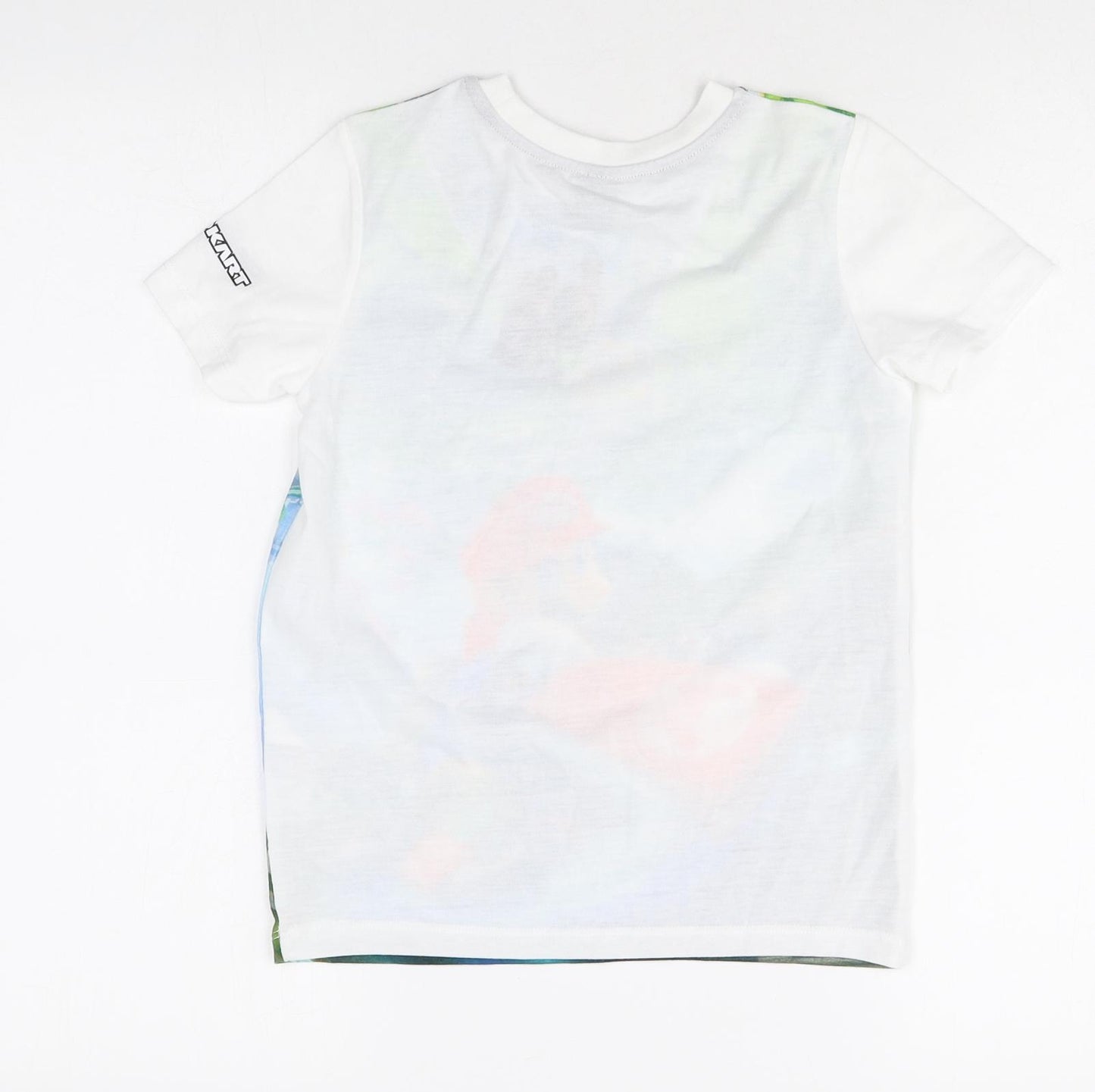 George Boys White Polyester Basic T-Shirt Size 7-8 Years Round Neck Pullover - Super Mario