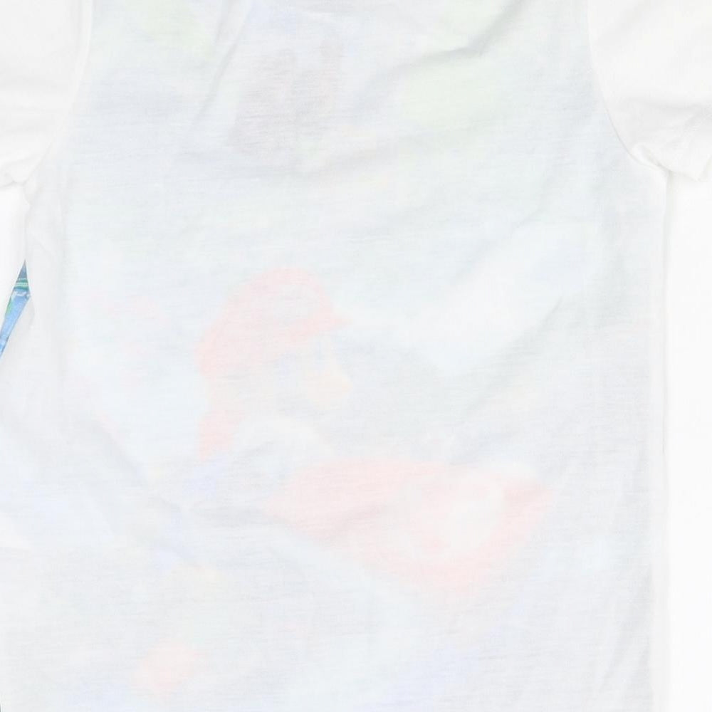 George Boys White Polyester Basic T-Shirt Size 7-8 Years Round Neck Pullover - Super Mario