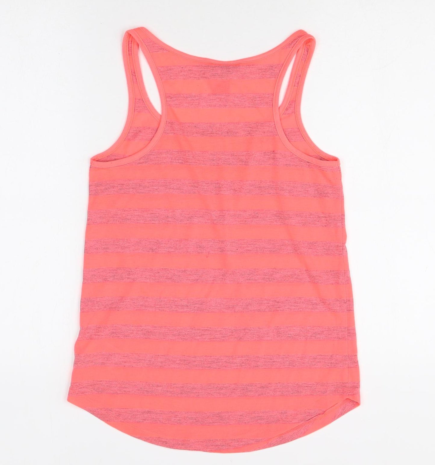 H&M Womens Pink Striped Polyester Basic Tank Size XS Scoop Neck
