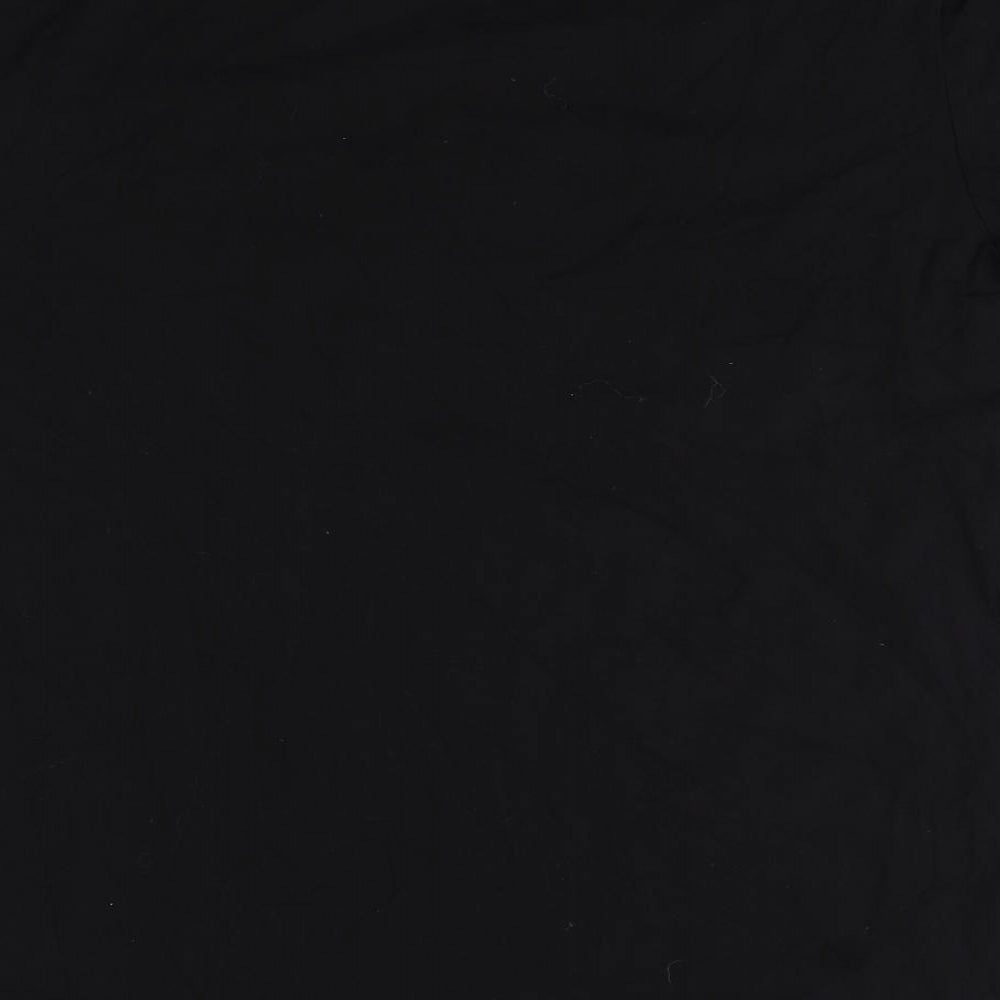 alphalab Mens Black Cotton T-Shirt Size XL Round Neck