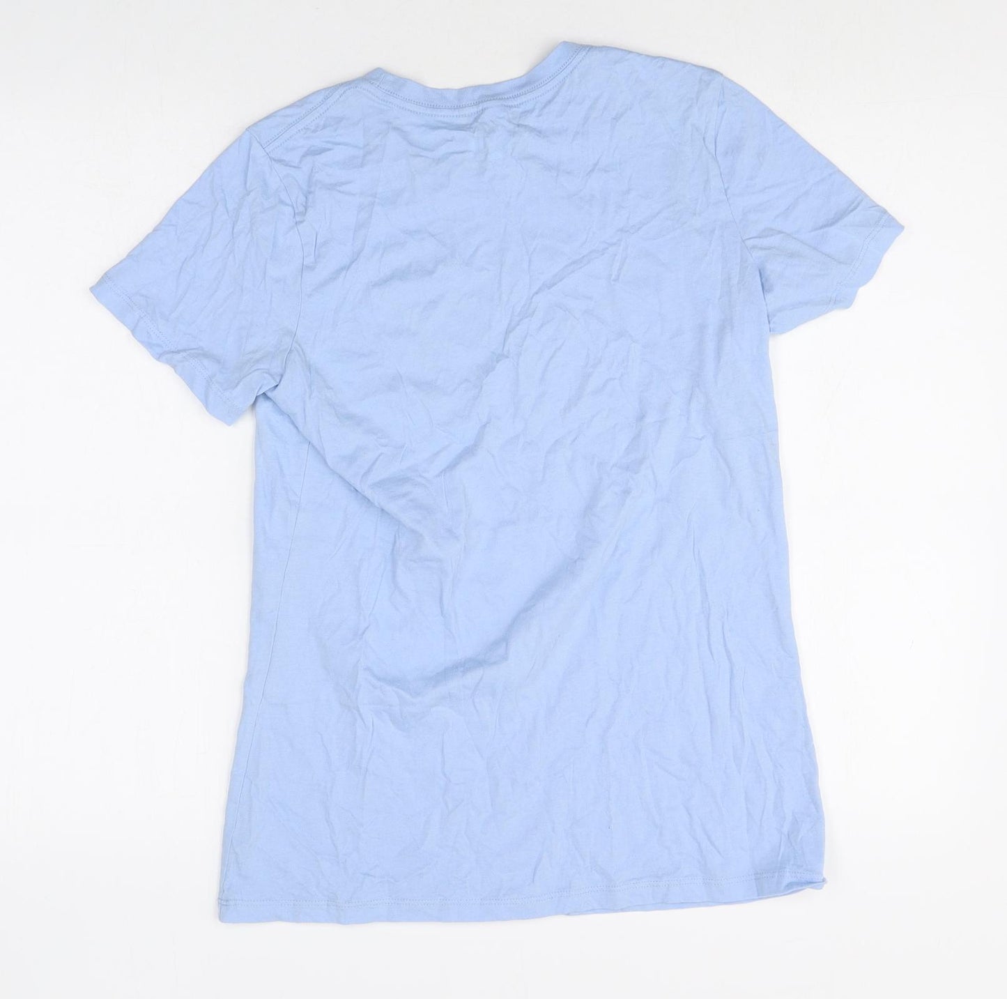 Disney Womens Blue 100% Cotton Basic T-Shirt Size XL Round Neck - Happy New Year Disney