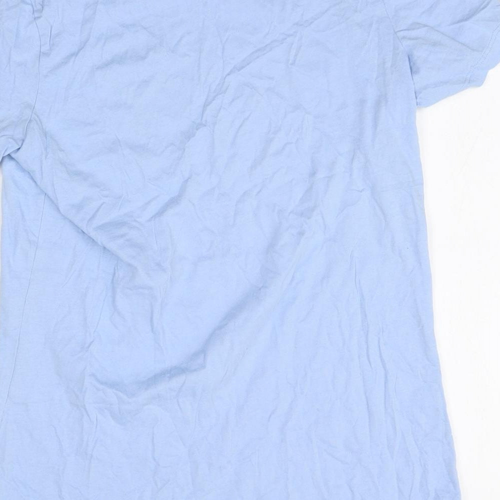Disney Womens Blue 100% Cotton Basic T-Shirt Size XL Round Neck - Happy New Year Disney