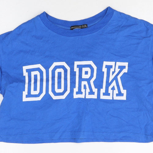 Atmosphere Womens Blue 100% Cotton Basic T-Shirt Size M Round Neck - Dork