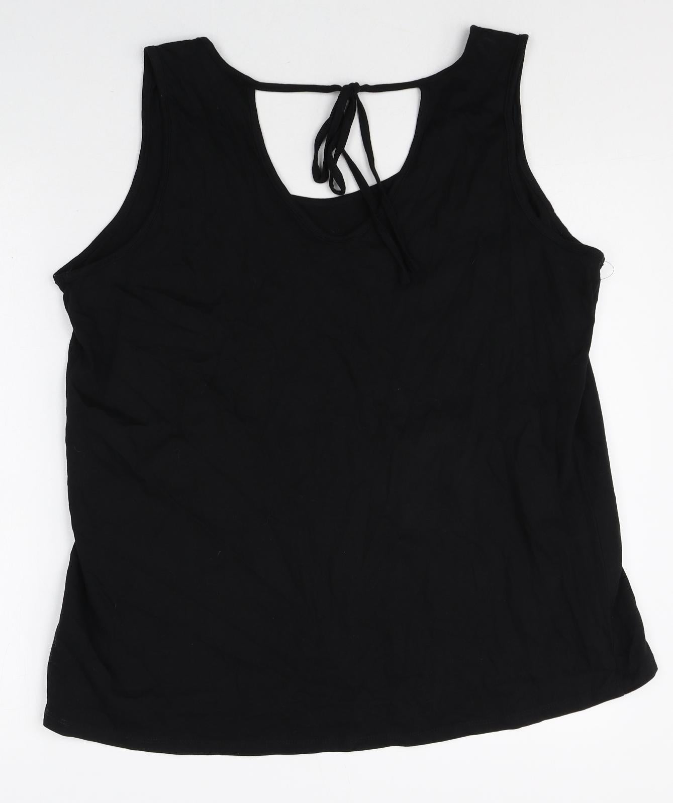 Pep&co Womens Black 100% Cotton Basic Tank Size 20 V-Neck - Dream Catcher