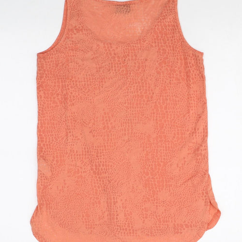 NEXT Womens Pink Animal Print Polyester Basic Tank Size 10 Scoop Neck - Snake Print