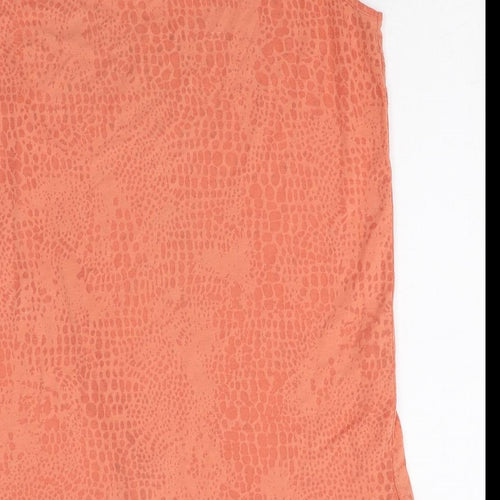 NEXT Womens Pink Animal Print Polyester Basic Tank Size 10 Scoop Neck - Snake Print