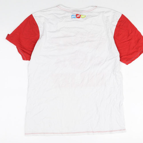 Preworn Mens Multicoloured Cotton T-Shirt Size M Round Neck - Sport Relief