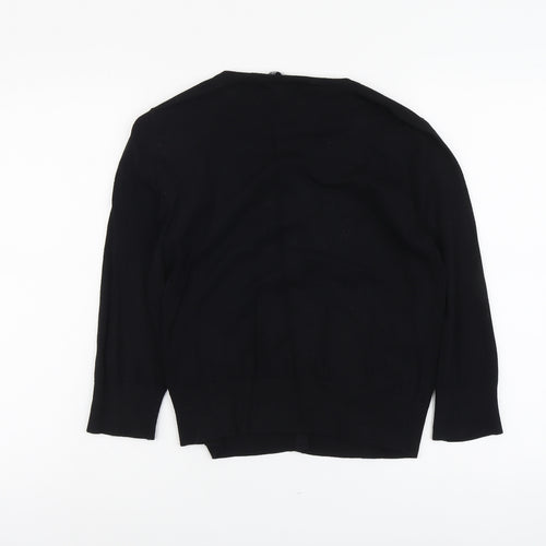 Cable & Gauge Womens Black Round Neck Viscose Cardigan Jumper Size S