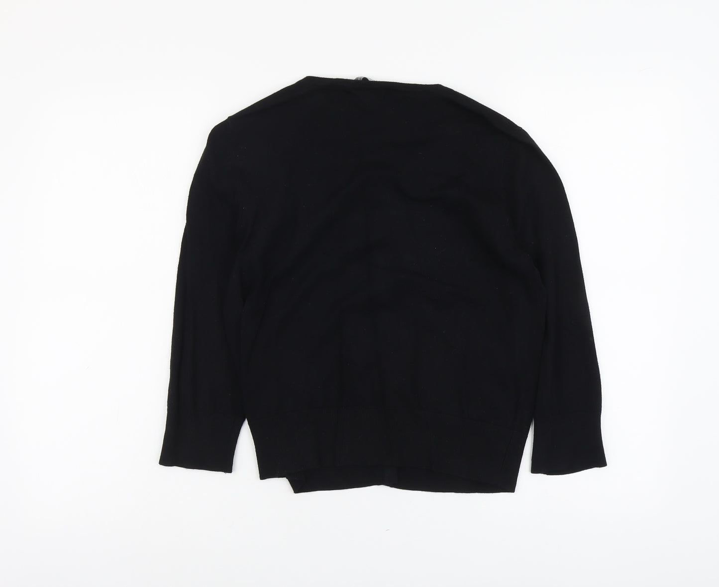 Cable & Gauge Womens Black Round Neck Viscose Cardigan Jumper Size S
