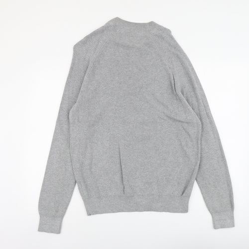 Marks and Spencer Mens Grey Round Neck Acrylic Pullover Jumper Size M Long Sleeve