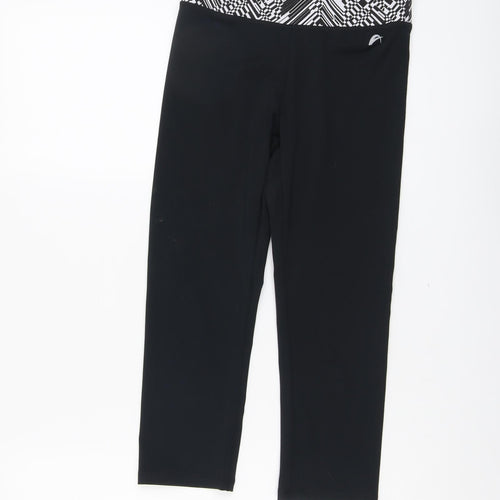 F&F Womens Black Polyester Compression Leggings Size 6 L20 in Regular Pullover