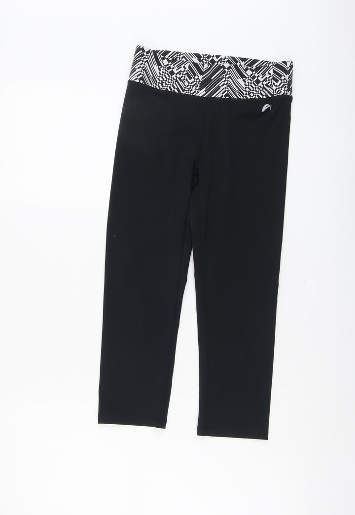 F&F Womens Black Polyester Compression Leggings Size 6 L20 in Regular Pullover