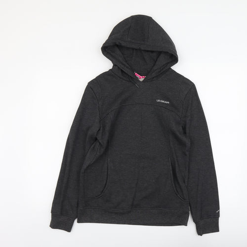 LA Gear Womens Grey Polyester Pullover Hoodie Size 8 Pullover