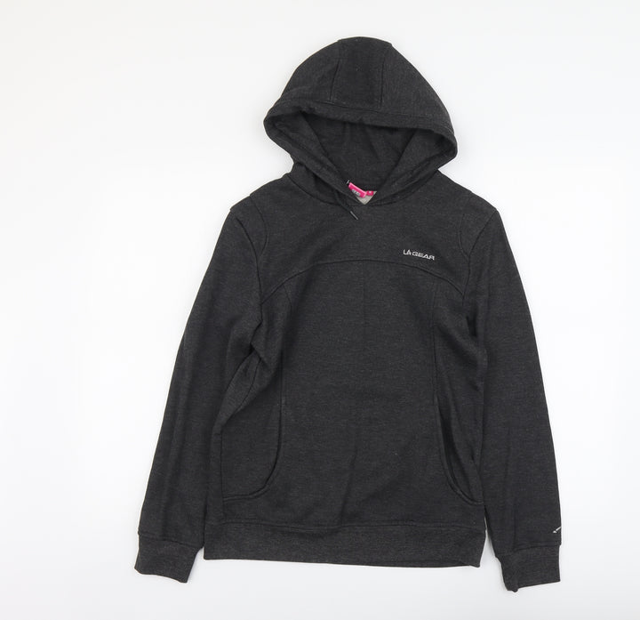 LA Gear Womens Grey Polyester Pullover Hoodie Size 8 Pullover