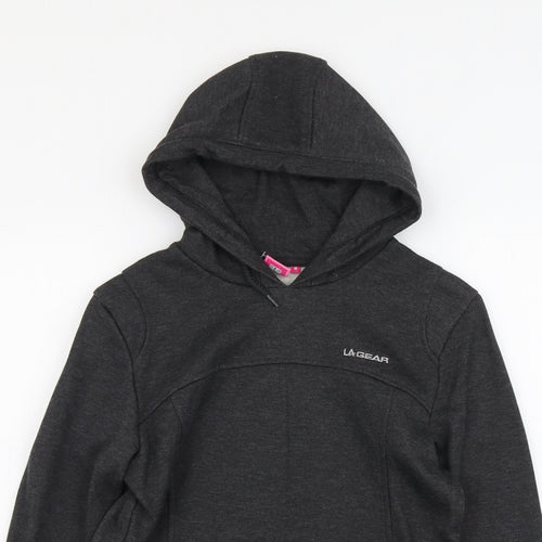 LA Gear Womens Grey Polyester Pullover Hoodie Size 8 Pullover