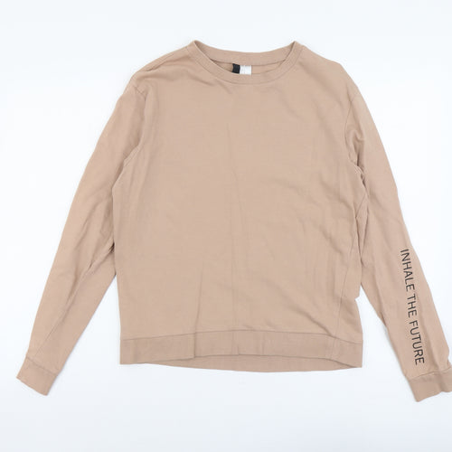 H&M Womens Beige Cotton Pullover Sweatshirt Size M Pullover