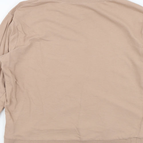 H&M Womens Beige Cotton Pullover Sweatshirt Size M Pullover