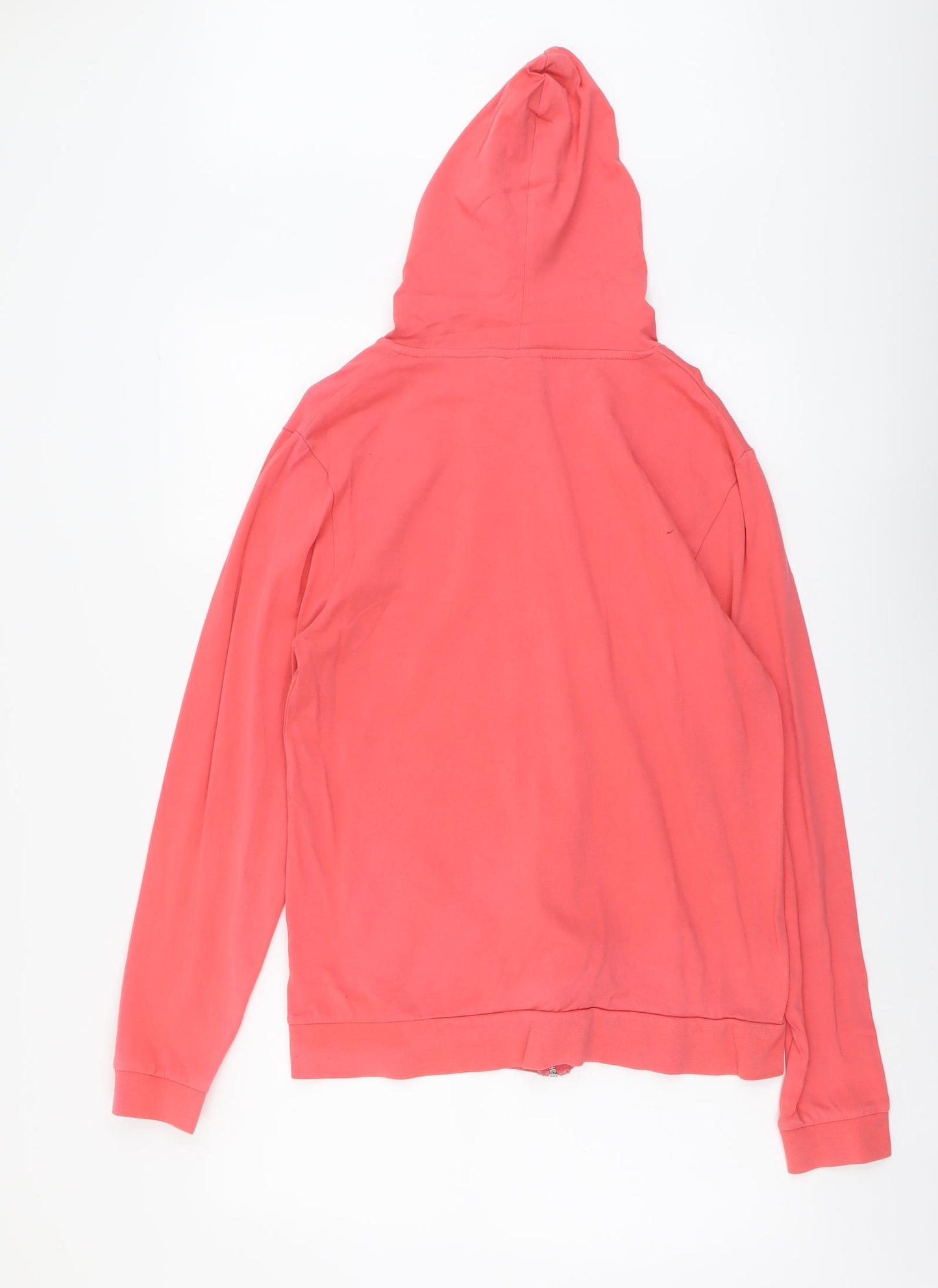ASOS Womens Pink Cotton Full Zip Hoodie Size L Zip