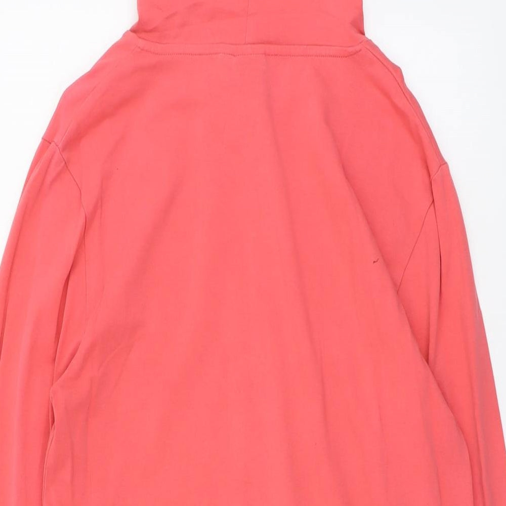 ASOS Womens Pink Cotton Full Zip Hoodie Size L Zip