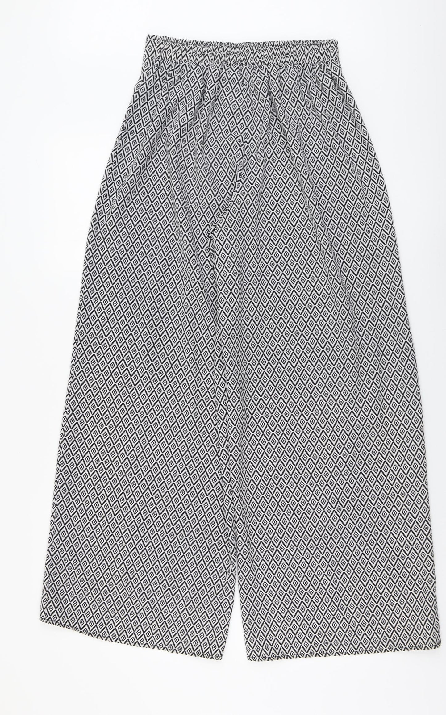George Womens Black Geometric Polyester Trousers Size 10 L29 in Regular Drawstring