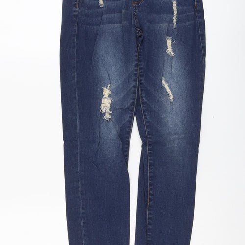 Just Fab Womens Blue Cotton Skinny Jeans Size 26 in L28 in Regular Button