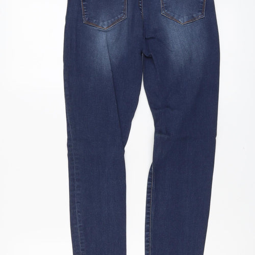 Just Fab Womens Blue Cotton Skinny Jeans Size 26 in L28 in Regular Button