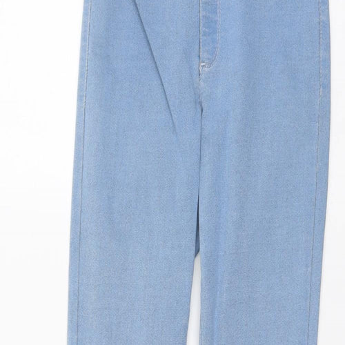 Miss Selfridge Womens Blue Cotton Skinny Jeans Size 8 L24 in Regular Button