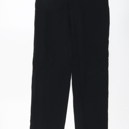 Marks and Spencer Womens Black Polyester Trousers Size 6 L30 in Regular Button