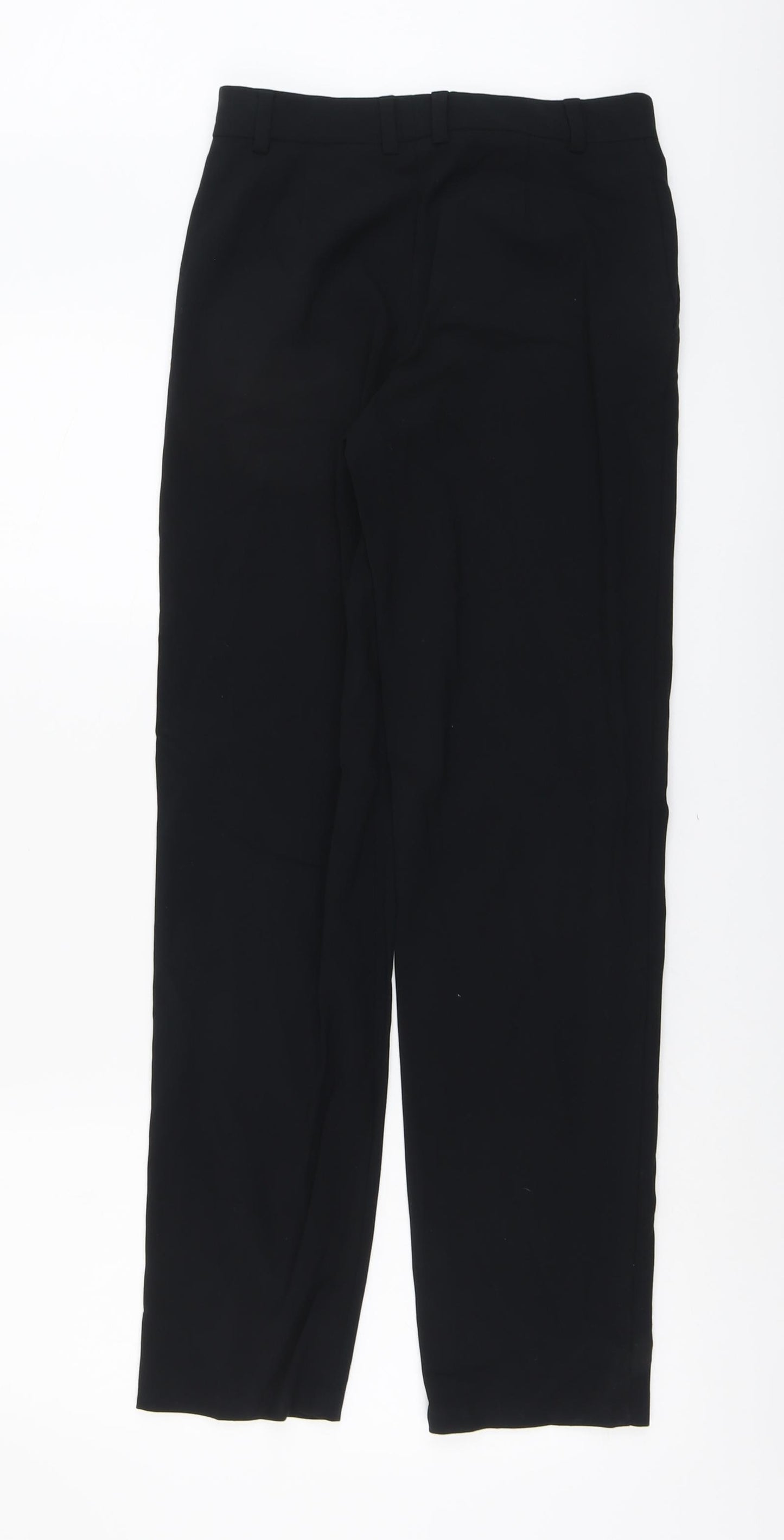 Marks and Spencer Womens Black Polyester Trousers Size 6 L30 in Regular Button