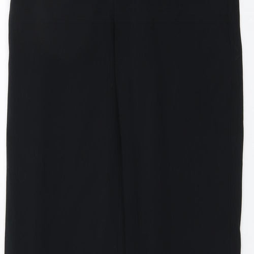 Marks and Spencer Womens Black Polyester Trousers Size 6 L30 in Regular Button
