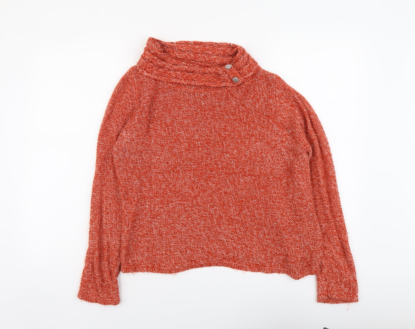 Minuet Womens Red Roll Neck Cotton Pullover Jumper Size L
