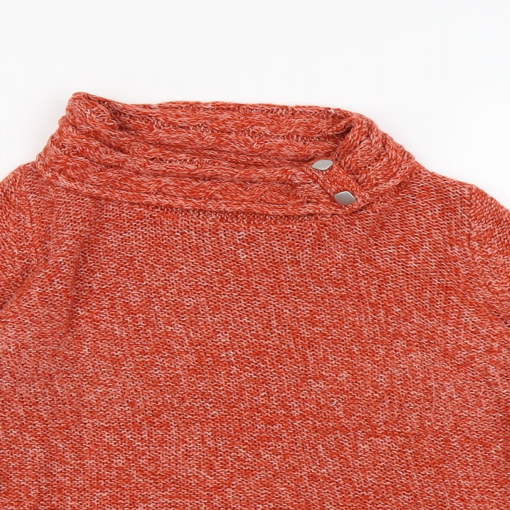 Minuet Womens Red Roll Neck Cotton Pullover Jumper Size L