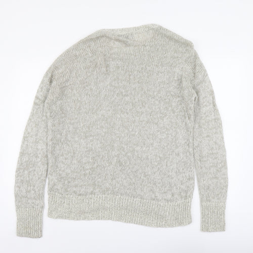New Look Womens Beige Round Neck Acrylic Pullover Jumper Size 12