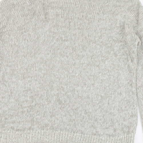 New Look Womens Beige Round Neck Acrylic Pullover Jumper Size 12