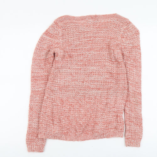 Coache Womens Pink Round Neck Acrylic Pullover Jumper Size 2XS