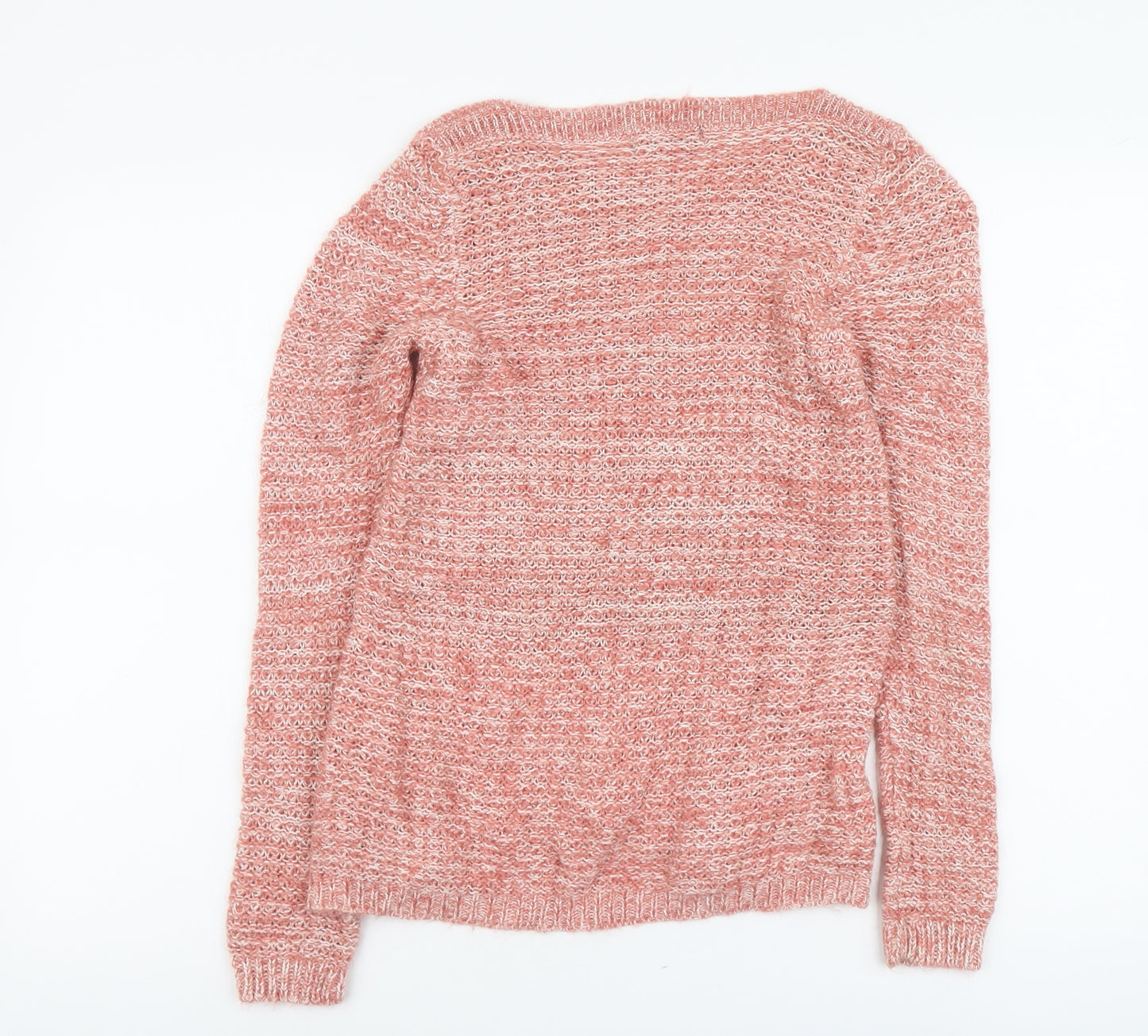 Coache Womens Pink Round Neck Acrylic Pullover Jumper Size 2XS