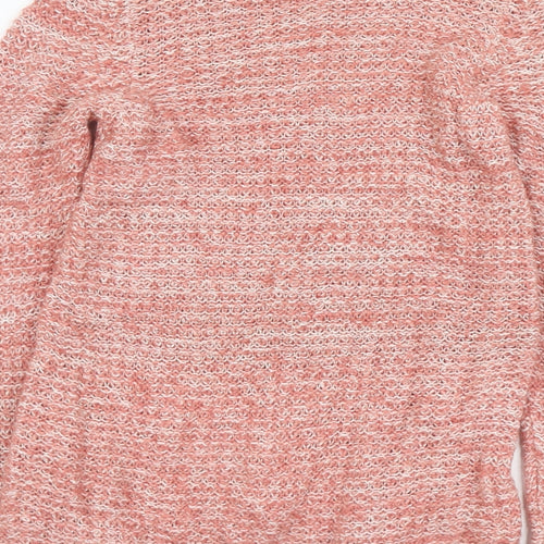 Coache Womens Pink Round Neck Acrylic Pullover Jumper Size 2XS