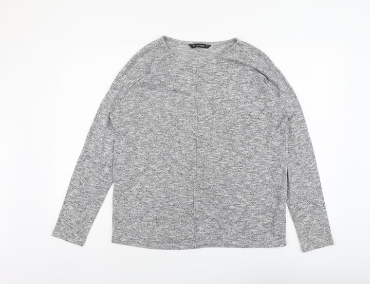Dunnes Stores Womens Grey V-Neck Polyester Pullover Jumper Size 16