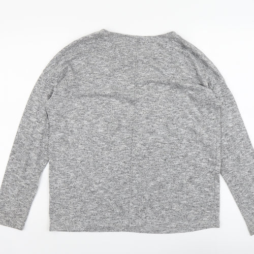 Dunnes Stores Womens Grey V-Neck Polyester Pullover Jumper Size 16