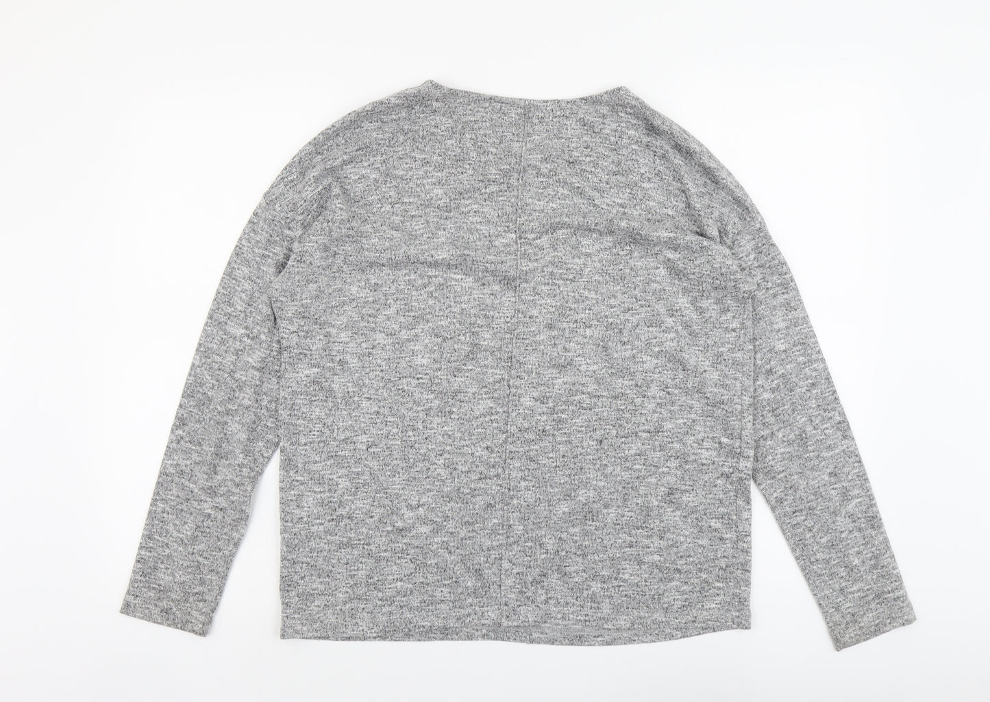 Dunnes Stores Womens Grey V-Neck Polyester Pullover Jumper Size 16