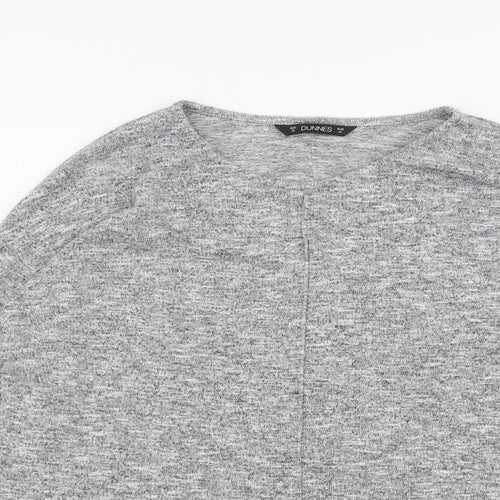 Dunnes Stores Womens Grey V-Neck Polyester Pullover Jumper Size 16
