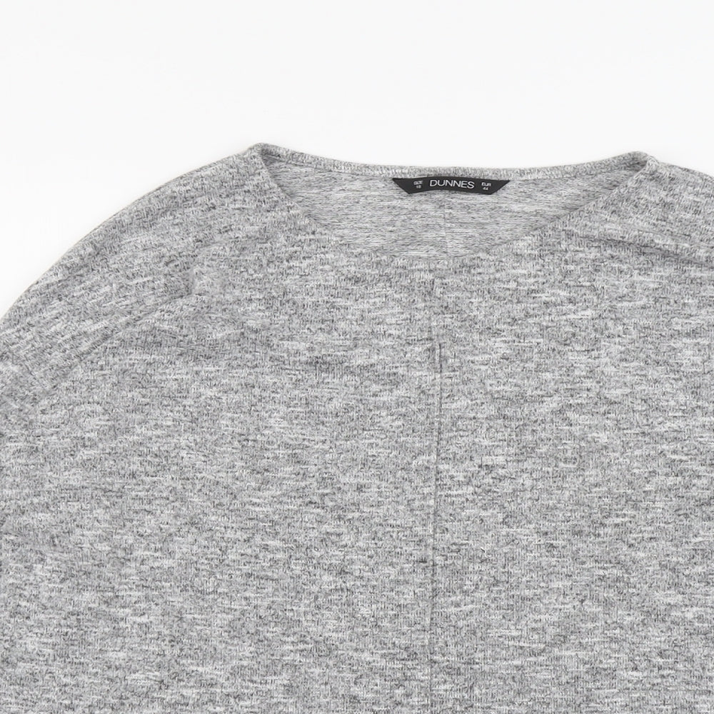 Dunnes Stores Womens Grey V-Neck Polyester Pullover Jumper Size 16