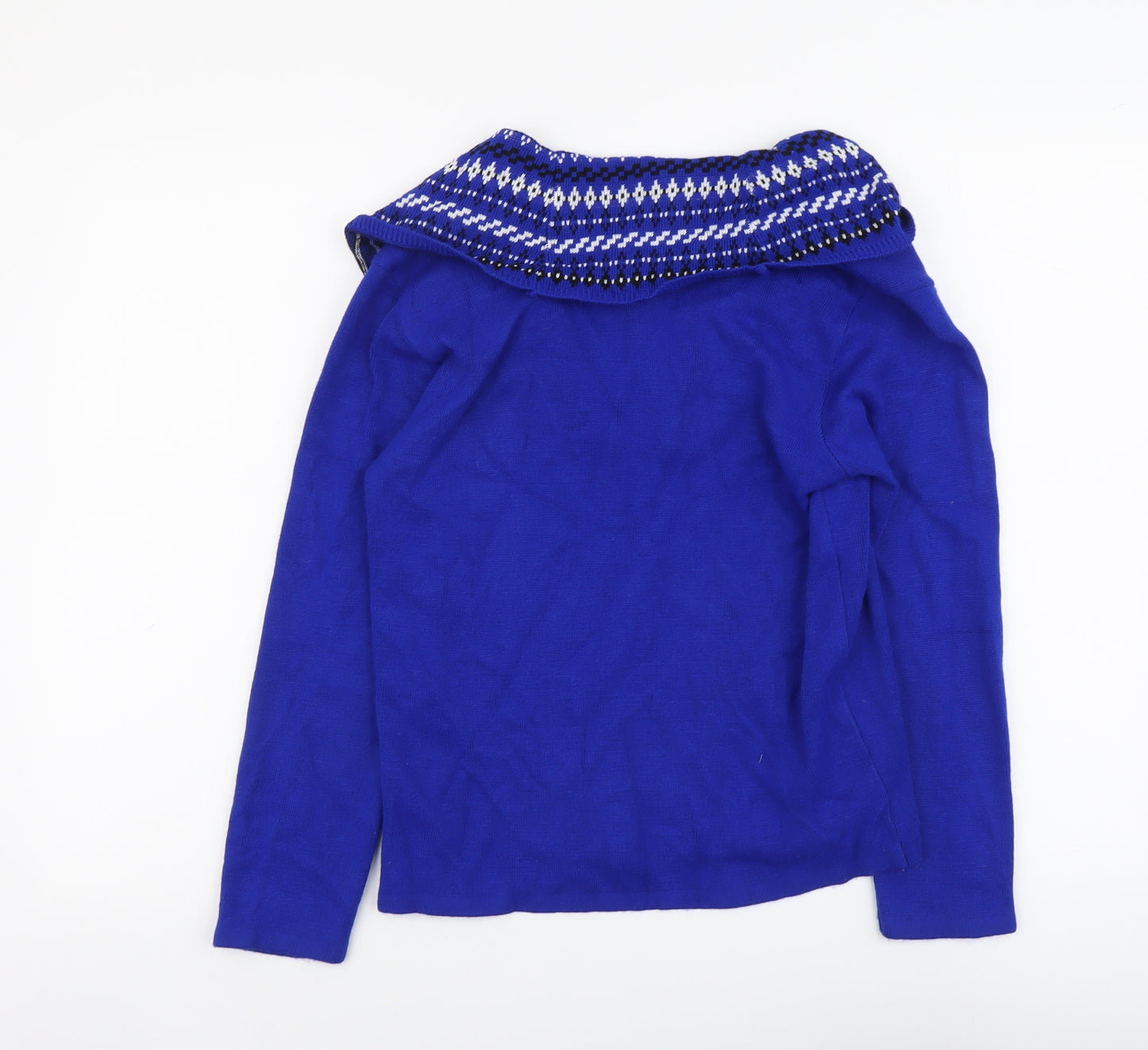 Lizzi Womens Blue Cowl Neck Acrylic Pullover Jumper Size S