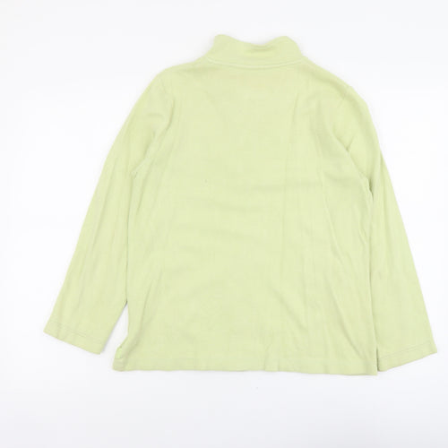 DASH Womens Green Cotton Full Zip Sweatshirt Size 12 Zip