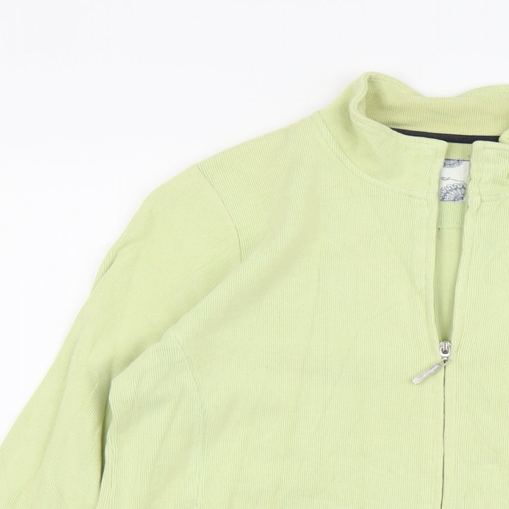 DASH Womens Green Cotton Full Zip Sweatshirt Size 12 Zip