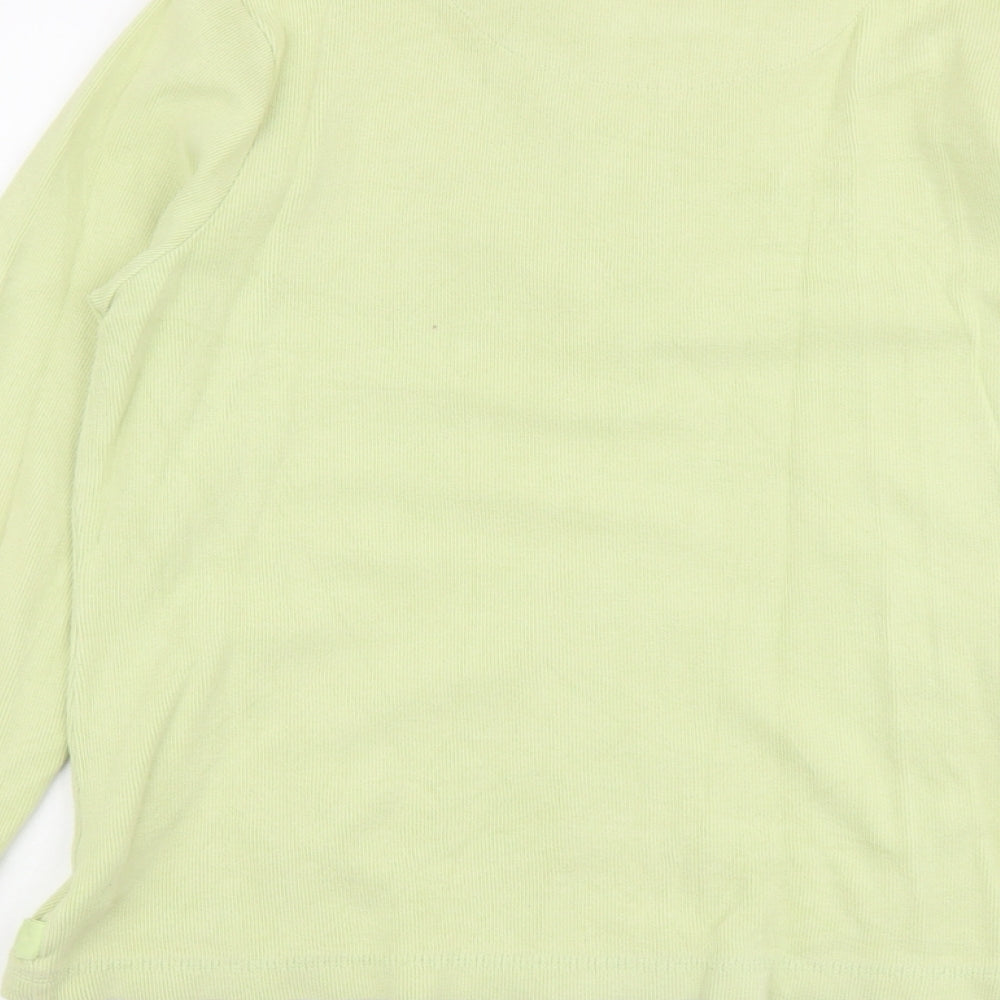 DASH Womens Green Cotton Full Zip Sweatshirt Size 12 Zip