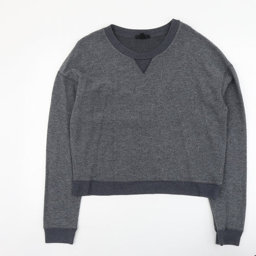 Topshop Womens Grey Cotton Pullover Sweatshirt Size 10 Pullover