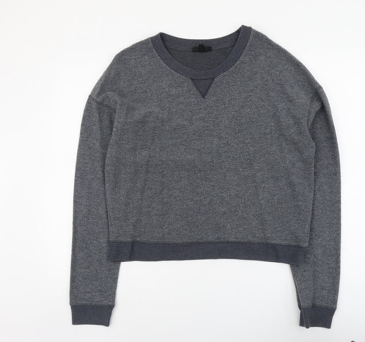 Topshop Womens Grey Cotton Pullover Sweatshirt Size 10 Pullover