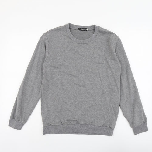 Nadasha Womens Grey Cotton Pullover Sweatshirt Size M Pullover - His Queen