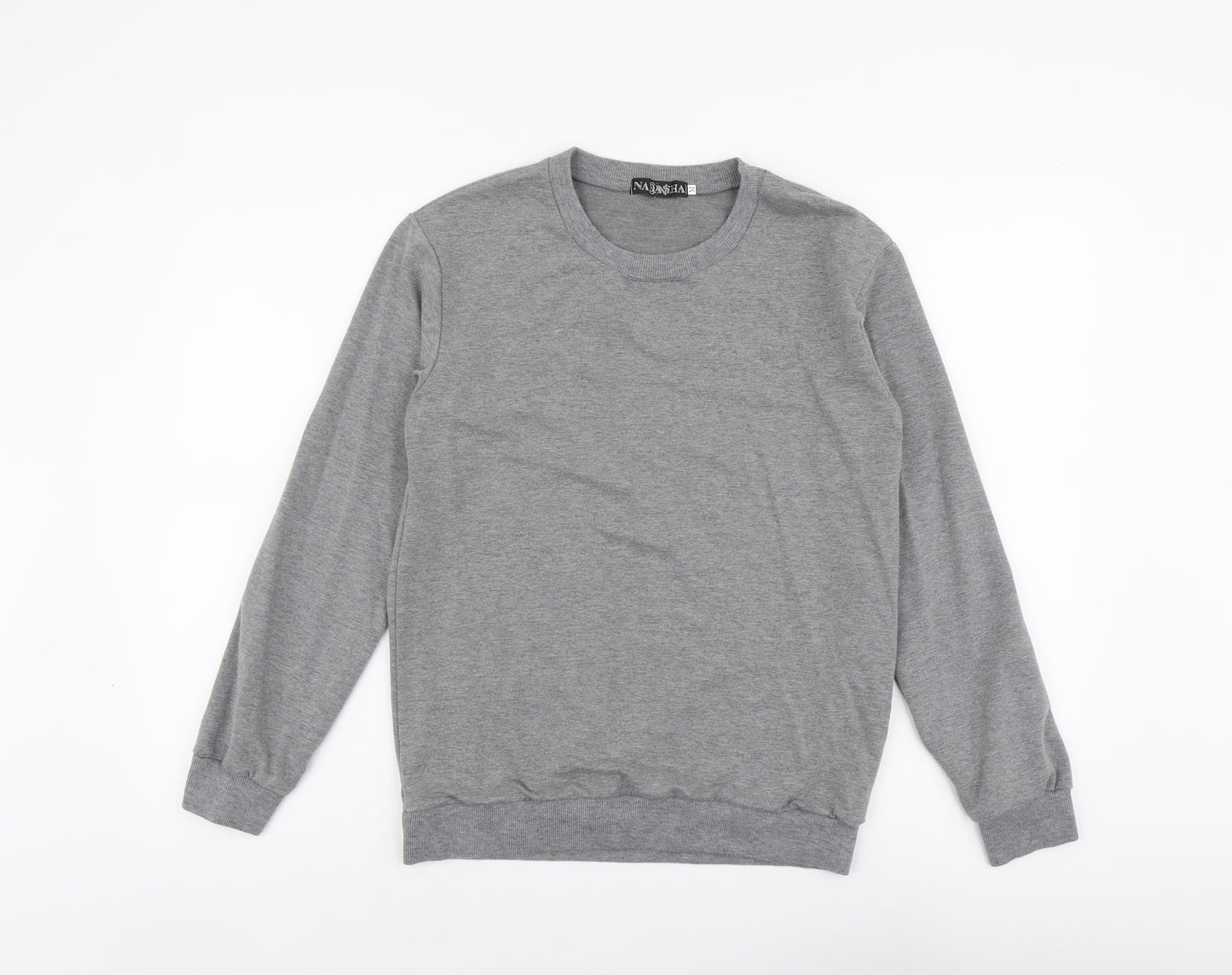 Nadasha Womens Grey Cotton Pullover Sweatshirt Size M Pullover - His Queen